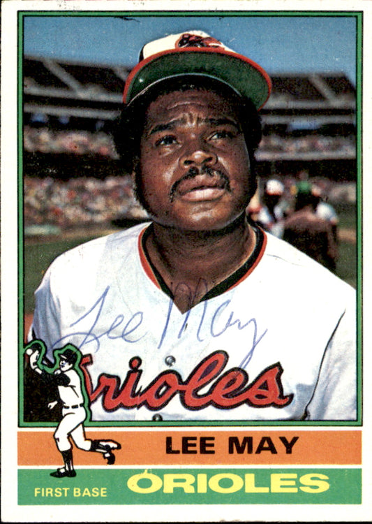 Lee May Autographed 1976 TOPPS Card #210 Baltimore Orioles 183469