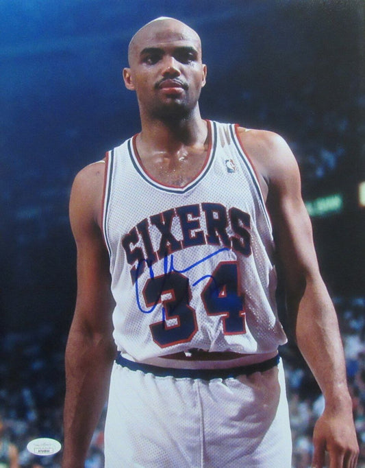 Charles Barkley HOF Autographed 11x14 Photo Philadelphia 76ers JSA