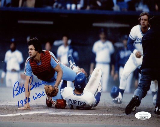 Bob Boone 1980 World Series Phillies Signed/Inscr   8x10 Photo JSA 153831