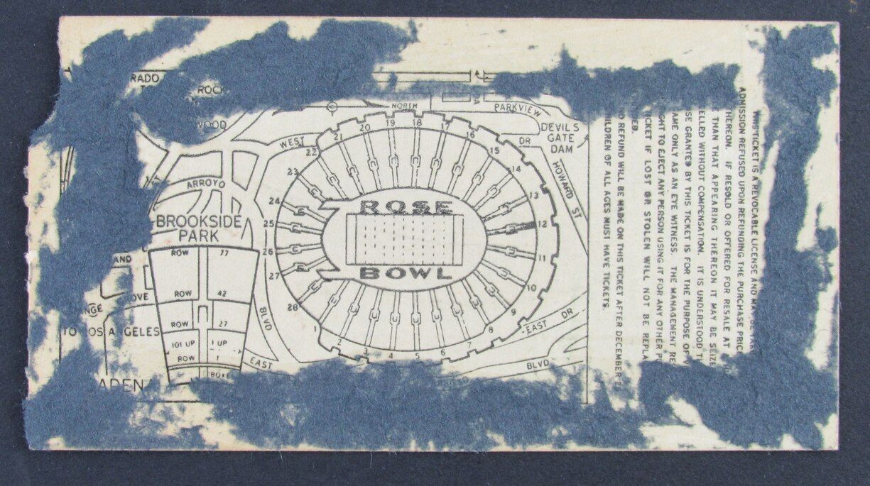 1954 Rose Bowl Ticket Stub Michigan State Spartans vs. UCLA Bruins Billy Wells