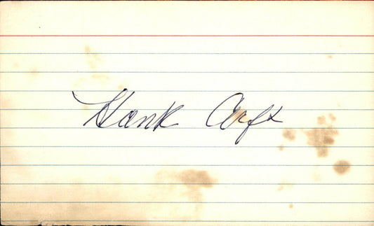 Hank Arft Baltimore Orioles d.2002 Signed/Autographed 3x5 Index Card 162714