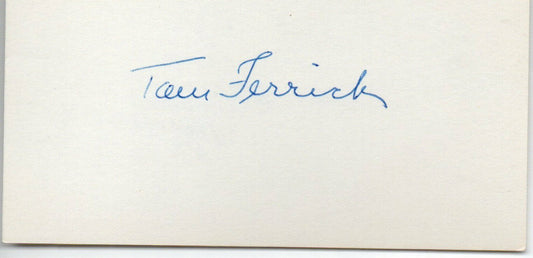 Tom Frisch (d.1996) Senators/Browns/Yankees Signed 3x5 Index Card 145586