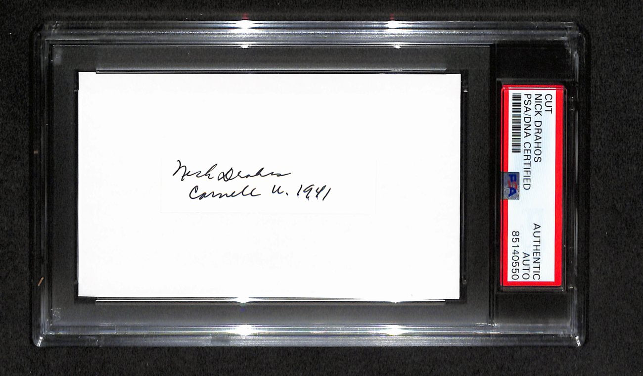 Nick Drahos Autographed 3x5 Cut Card PSA/DNA 186517