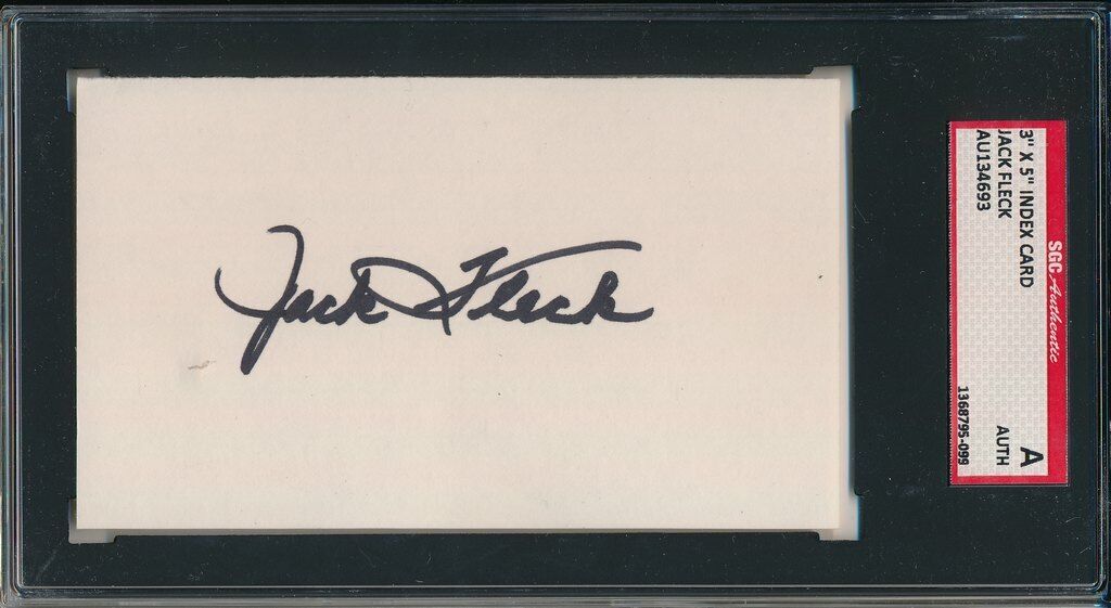 Jack Fleck PGA 1955 U.S. Open Champion Signed 3x5 Index Card SGC 143691