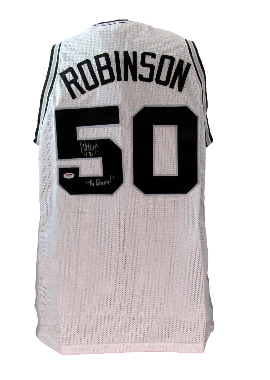 David Robinson HOF Signed Custom Basketball Jersey San Antonio Spurs PSA 190736