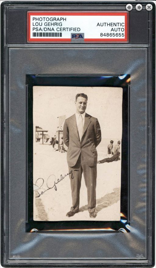 Lou Gehrig HOF Signed 1930s Photograph New York Yankees PSA/DNA JSA  179921