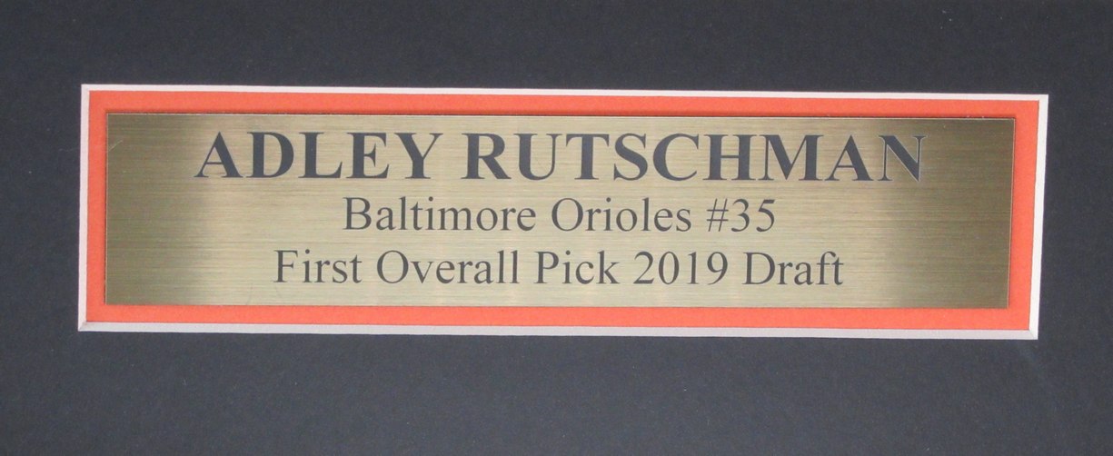 Adley Rutschman Autographed Black Baseball Jersey Orioles Framed Fanatics 185303