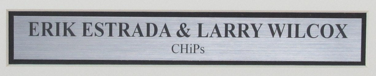 Larry Wilcox/Erik Estrada Dual-Signed 11x14 Photo "Chips" Framed Beckett 183647