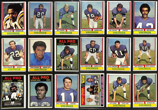 1974 TOPPS Football Minnesota Vikings Team Cards (23) 189264