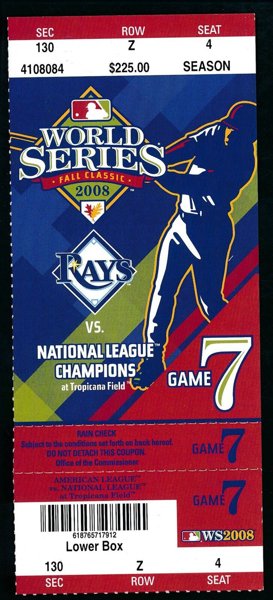 2008 World Series Game 7 Full Ticket Phontom Game Never Played 181063