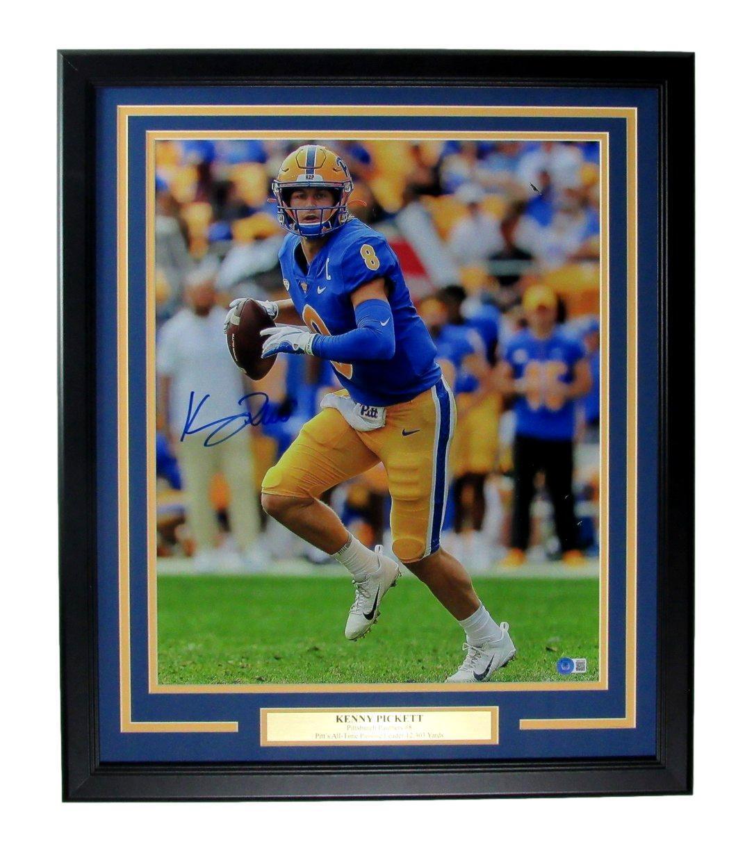 Kenny Pickett Autographed 16x20 Photo University of Pittsburgh Framed Beckett