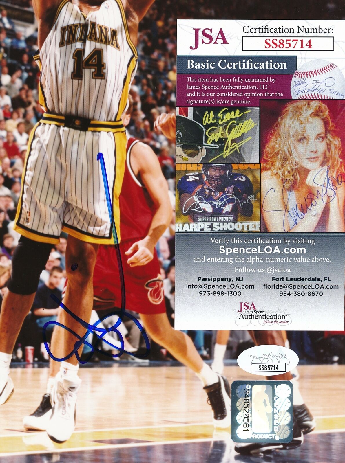 Sam Perkins Indiana Pacers Signed/Autographed 8x10 Photo JSA 165453