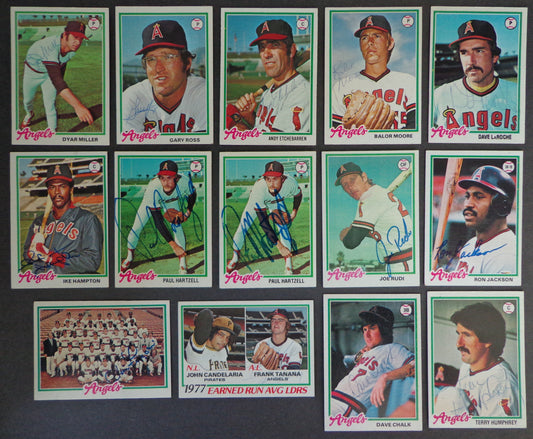 Lot of (14) California Angels Autographed 1978 TOPPS Baseball Cards 183150