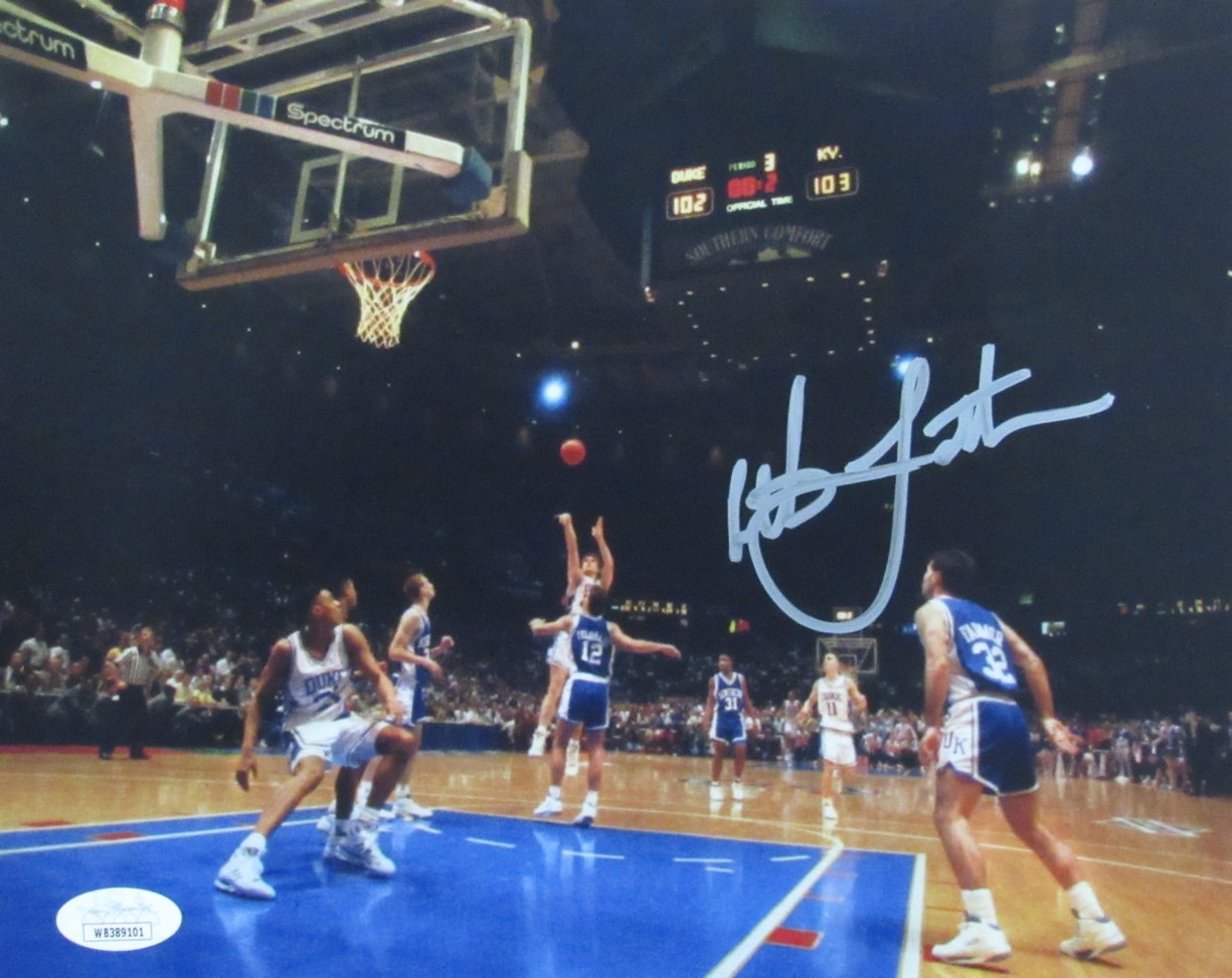 Christian Laettner Autographed Duke Blue Devils 8x10 Photo JSA 187700