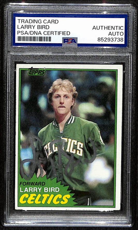 Larry Bird HOF Signed/Autographed 1981 Topps Card #4 Celtics PSA/DNA 190692