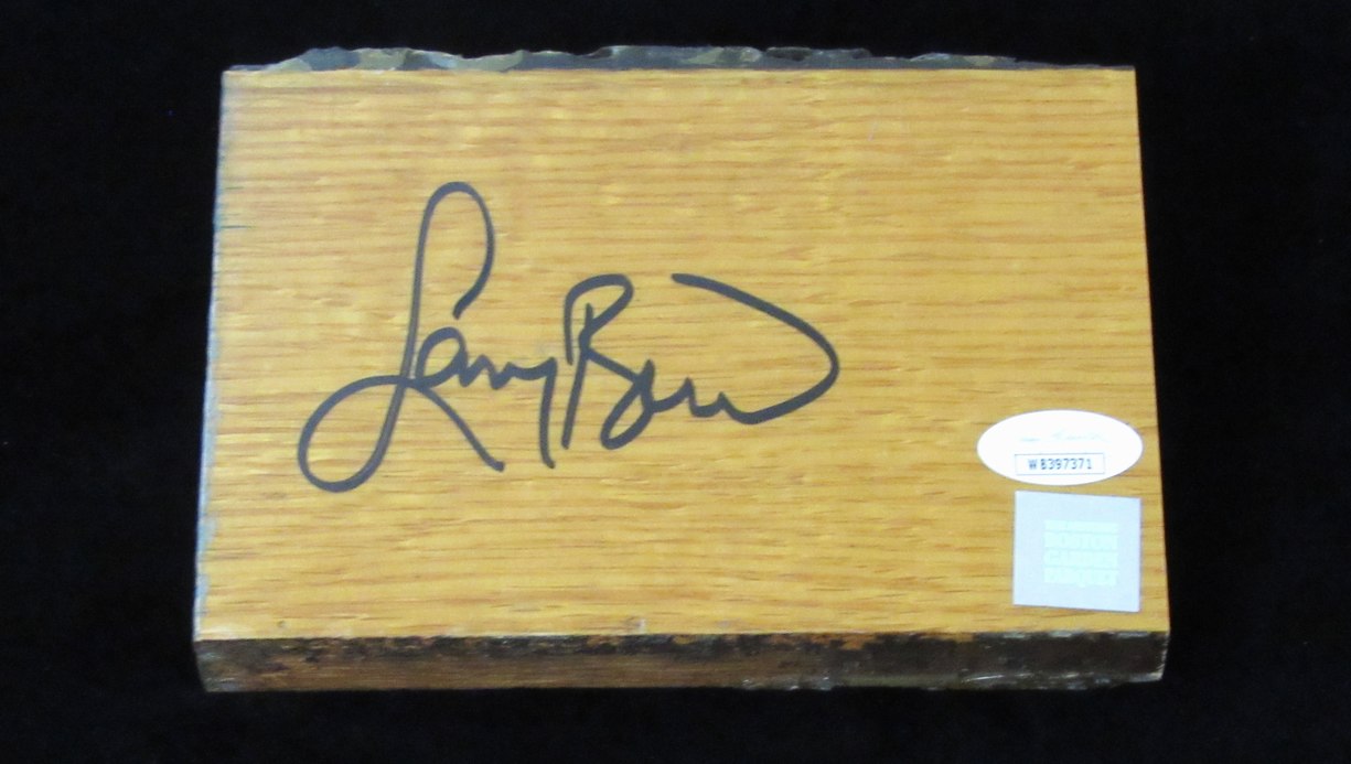 Larry Bird Autographed Boston Garden Parquet Court Floor 6x4x1 JSA 189307