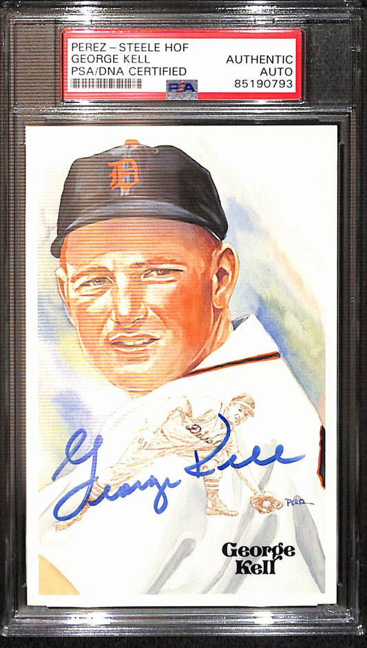 George Kell HOF Signed 1983 Perez Steele Postcard Tigers PSA/DNA 187427