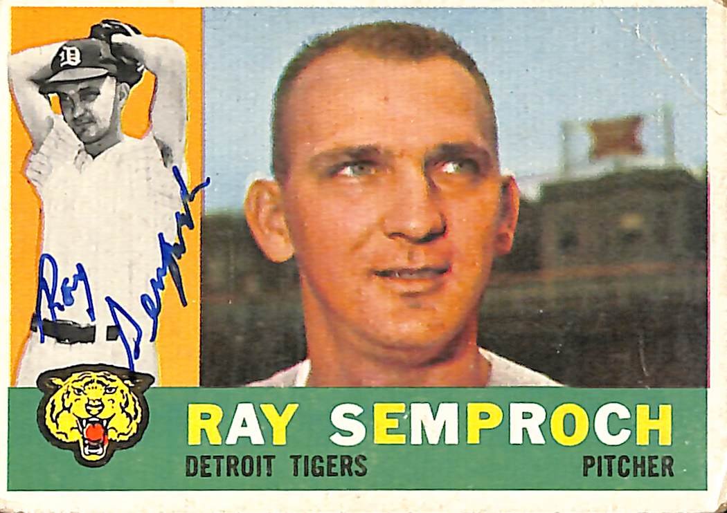 1960 TOPPS #286 Ray Semproch Detroit Tigers Signed/Auto Card 190988