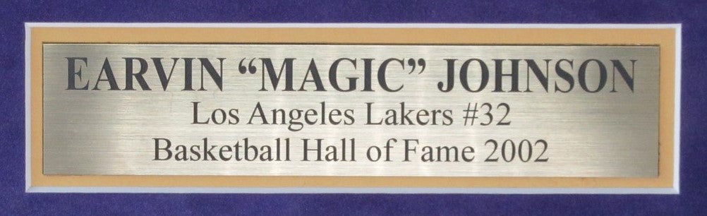 Magic Johnson HOF Signed LA Lakers Basketball Jersey Framed Beckett 187207