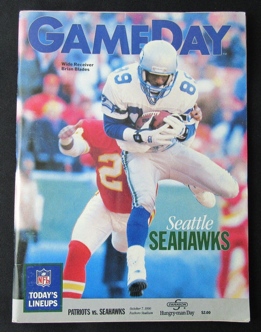 1990 New England Patriots vs. Seattle Seahawks Program Brian Blades 10/07