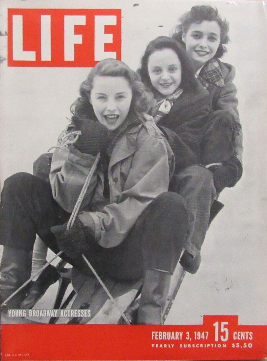 Vintage LIFE Magazine February 3, 1947 - Young Broadway Actresses on Sled164733