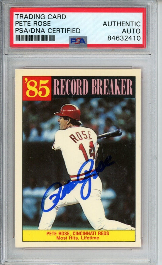 1986 Topps Pete Rose #206 Card Signed Cincinnati Reds PSA/DNA