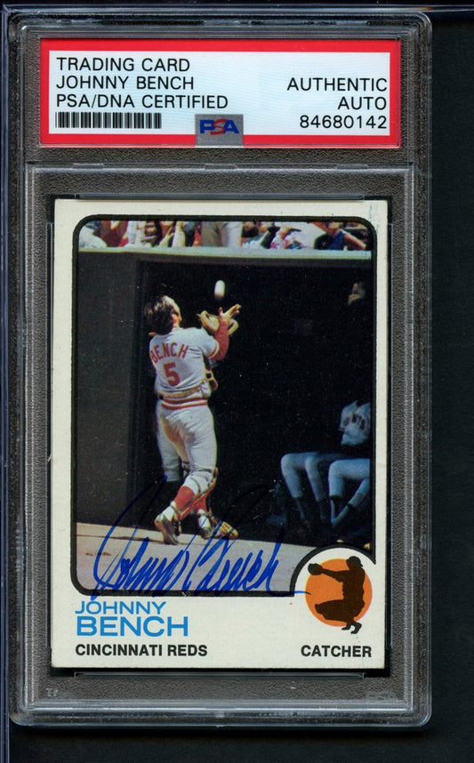 1973 Johnny Bench Signed/Autographed Topps #380 PSA/DNA 172998