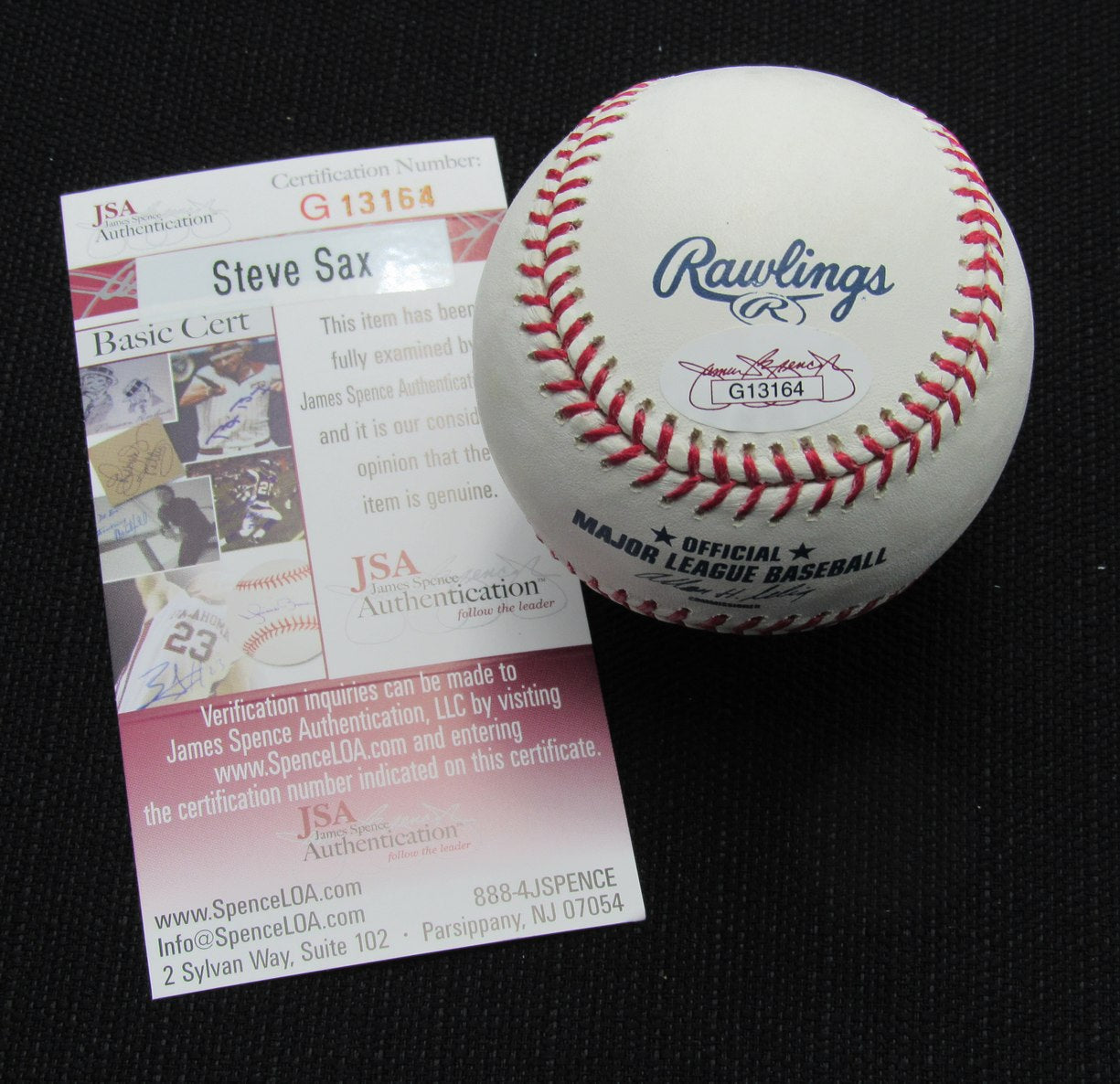 Steve Sax Signed/Auto Yankees 100th OML Baseball JSA  186876
