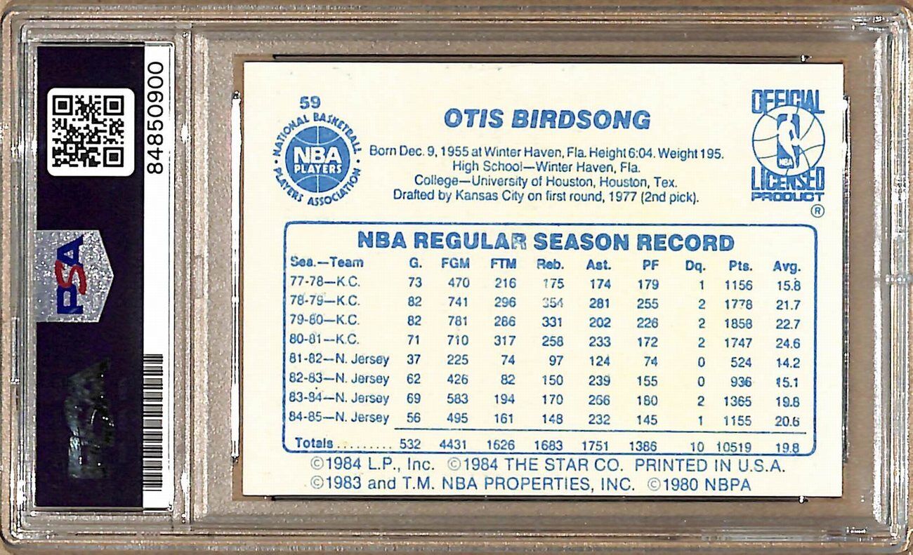 1985-86 Star Company #59 Otis Birdsong Nets Signed/Auto Card PSA/DNA 178842