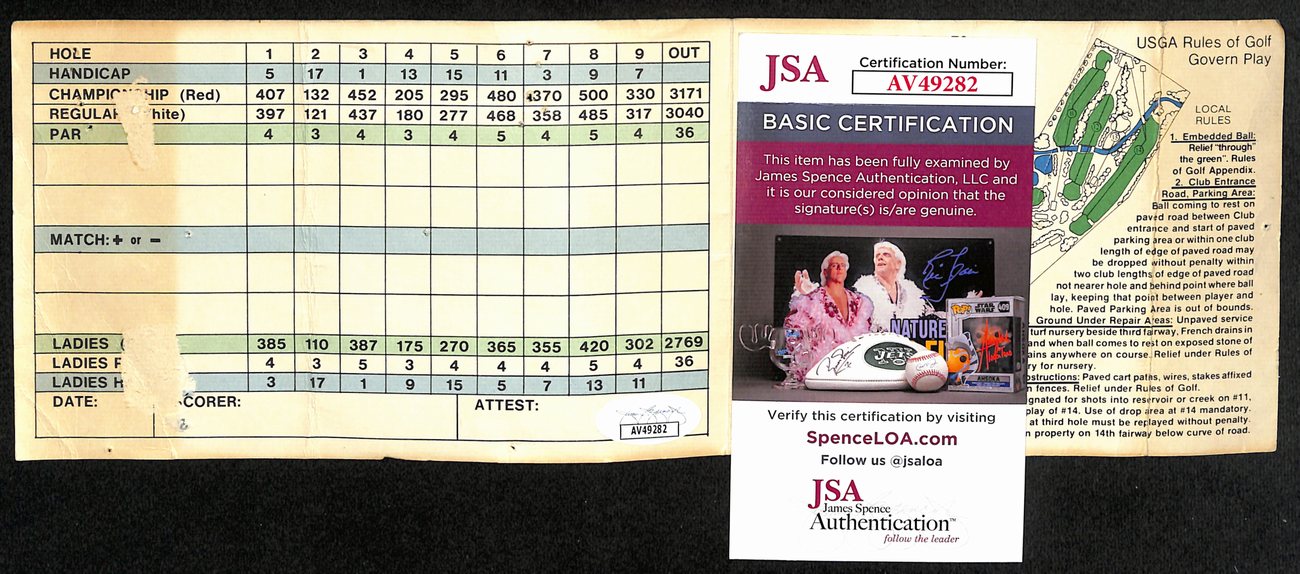 Arnold Palmer PGA Golf Champ Signed Latrobe Country Club Score Card JSA 192141