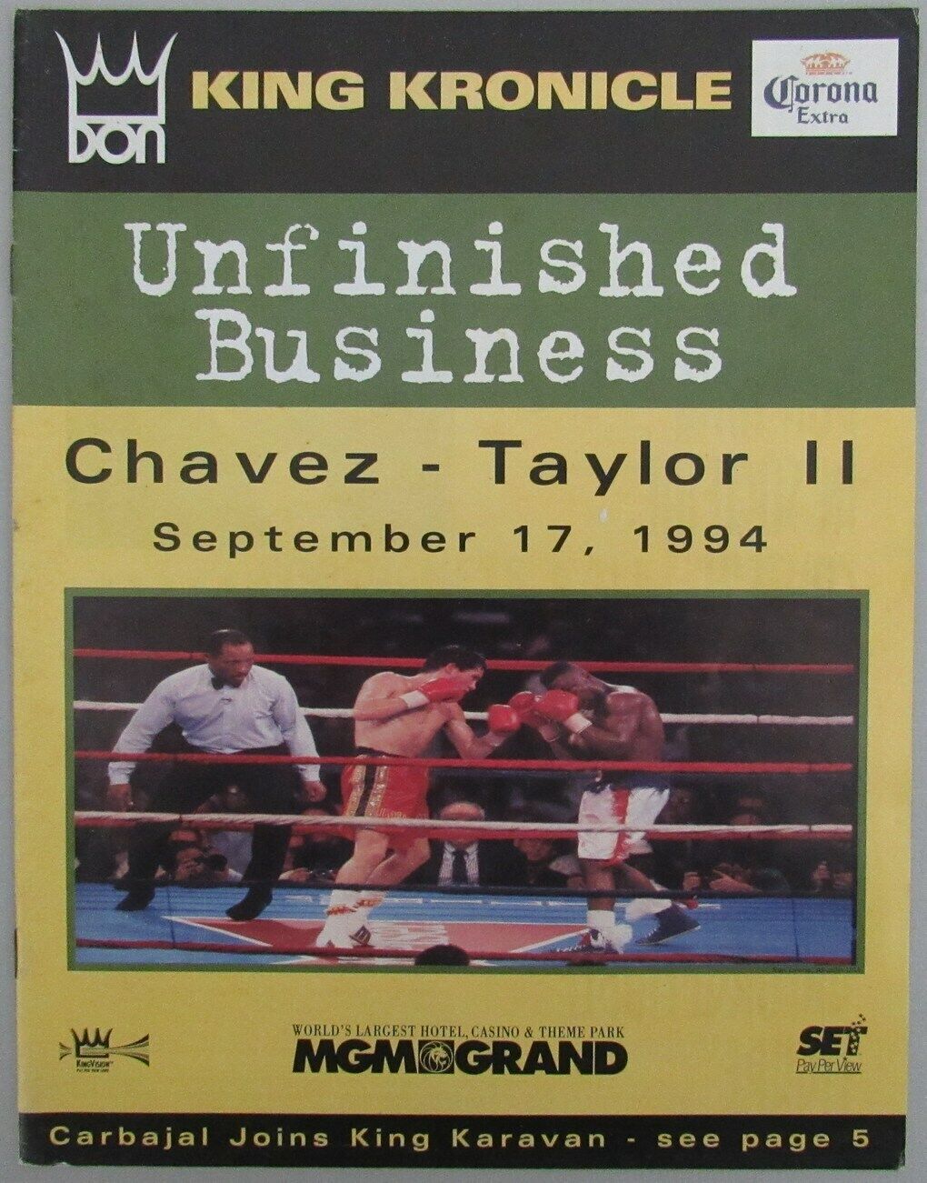 Julio Cesar Chavez vs. Meldrick Taylor 2 1994 Super Lightweight Program 162297