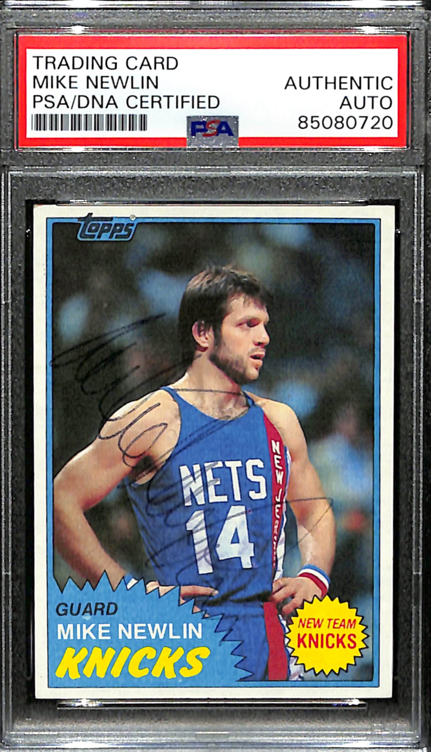 Mike Newlin Signed 1981 Topps Card #80 New York Knicks PSA/DNA 185095