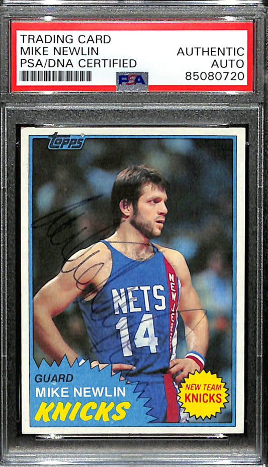 Mike Newlin Signed 1981 Topps Card #80 New York Knicks PSA/DNA 185095