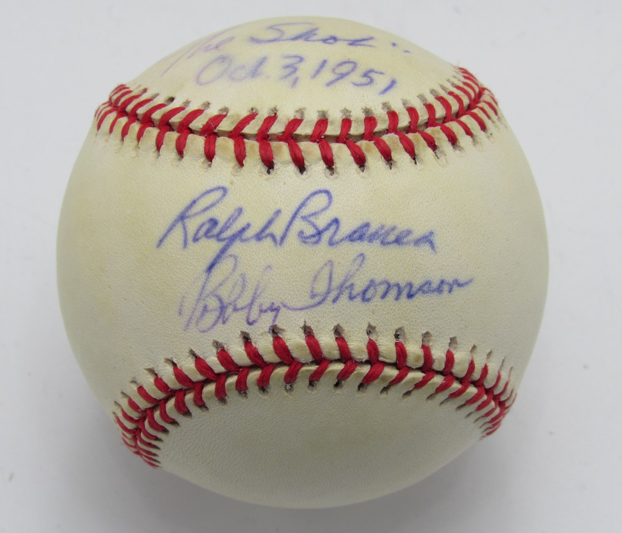 Ralph Branca/Bobby Thomson Dual-Signed/Inscribed ONL Baseball PSA/DNA 191729