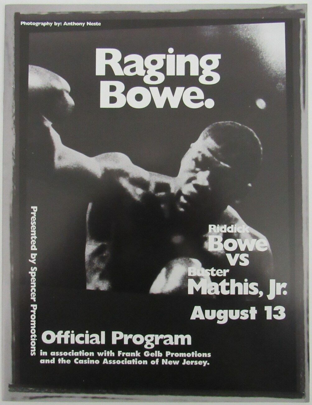 Riddick Bowe vs. Buster Mathis, Jr. 1994 Heavyweight Boxing Program 162292