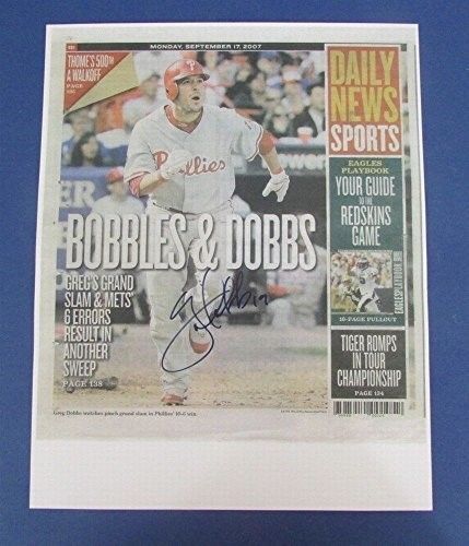 Greg Dobbs Phillies Signed 11X14 Daily News Print 9-17-2007 123178