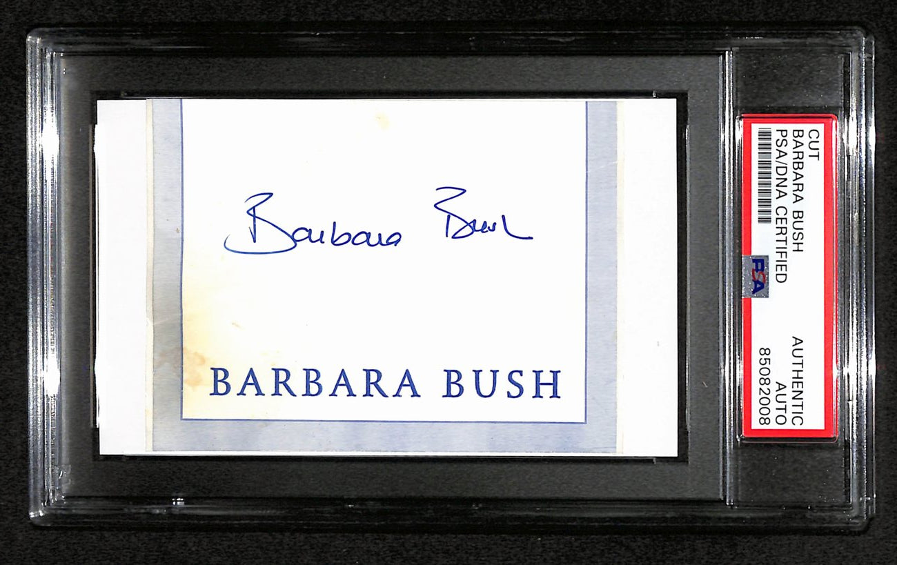 Barbbara Bush Signed/Autographed Cut on 3x5 Index Card First Lady PSA/DNA 184264