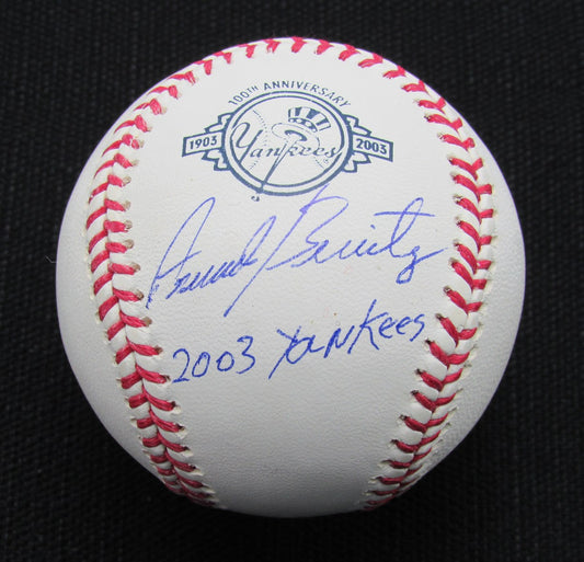 Armando Benitez Signed/Auto Yankees 100th OML Baseball JSA Inscr 186796