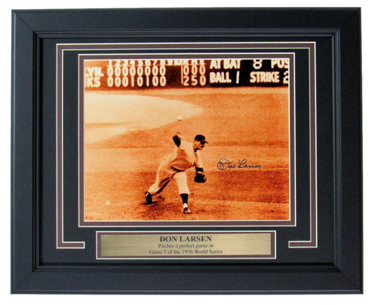 Don Larsen Perfect Game Yankees Signed 1956 8x10 Photo Framed BA 149113