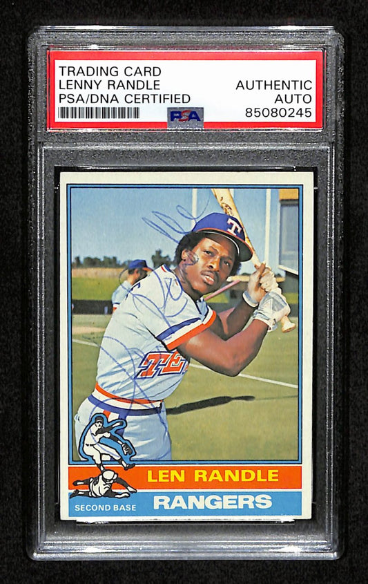 Len Randle Signed 1976 Topps Card #31 Texas Rangers PSA/DNA 184399