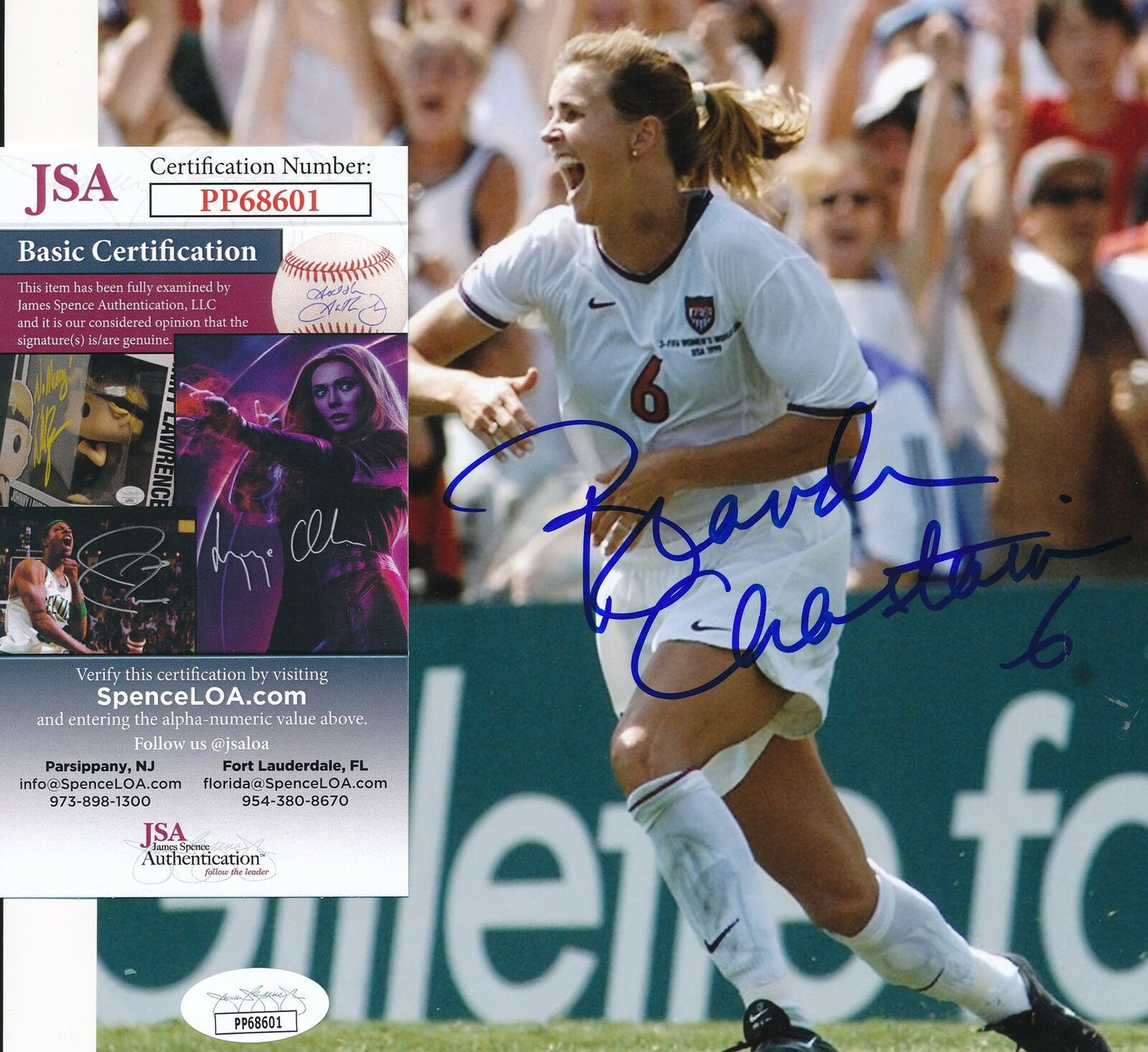 Brandi Chastain US Womens Soccer Signed/Autographed 8x10 Photo JSA 163245