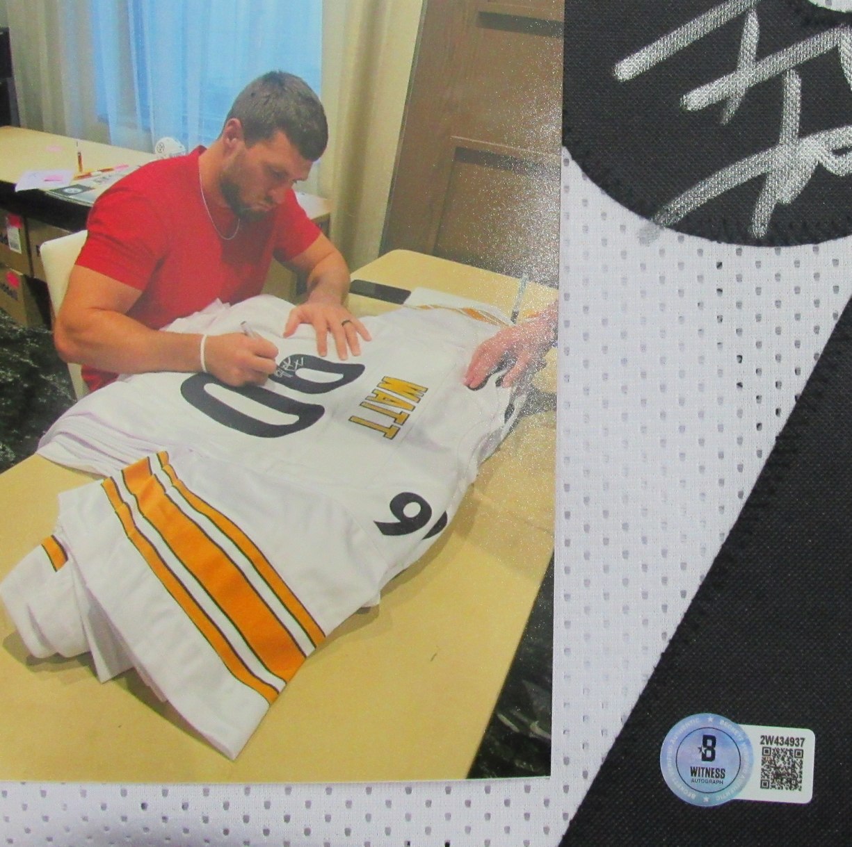 T.J. Watt Signed/Autographed White Custom Jersey Steelers Beckett 192180