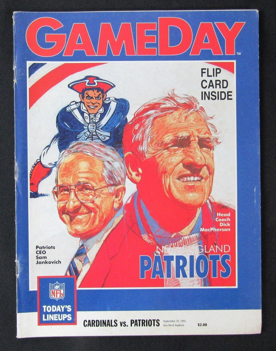 1991 St.Louis Cardinals vs. New England Patriots Program Dick MacPherson 09/29