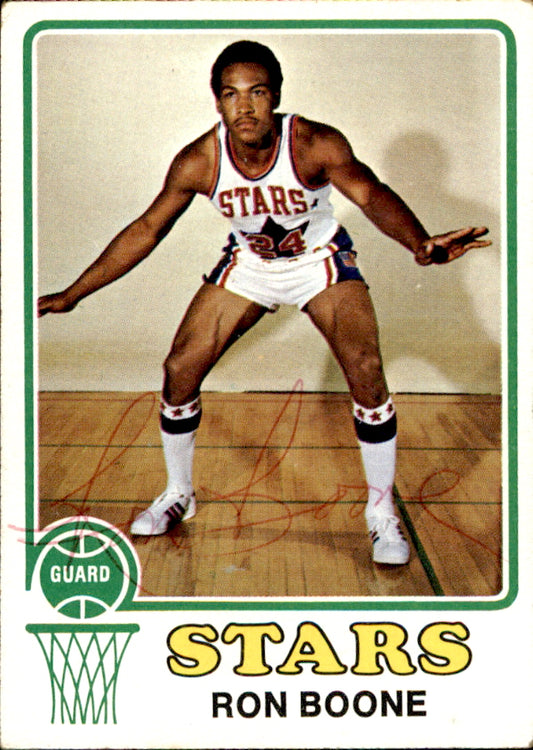 Ron Boone Autographed 1973-74 TOPPS Basketball Card #217 Utah Stars 182945