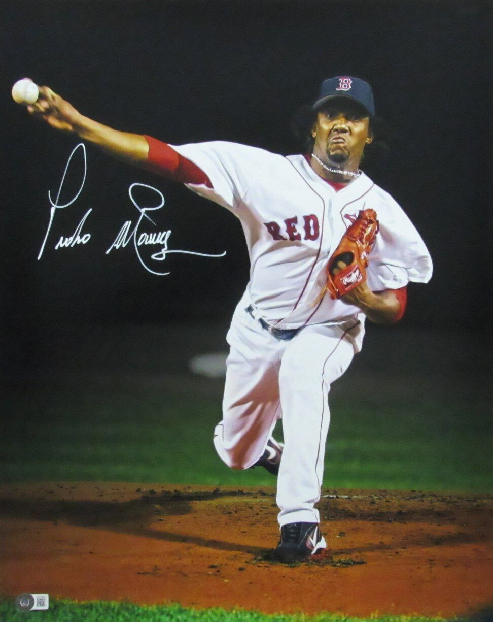 Pedro Martinez HOF Autographed 16x20 Photo Boston Red Sox Beckett 176568