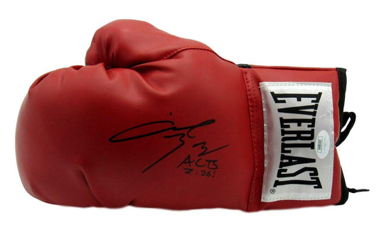 Angel Manfredy Boxing Signed/Inscr Everlast Red Left Boxing Glove JSA 154759