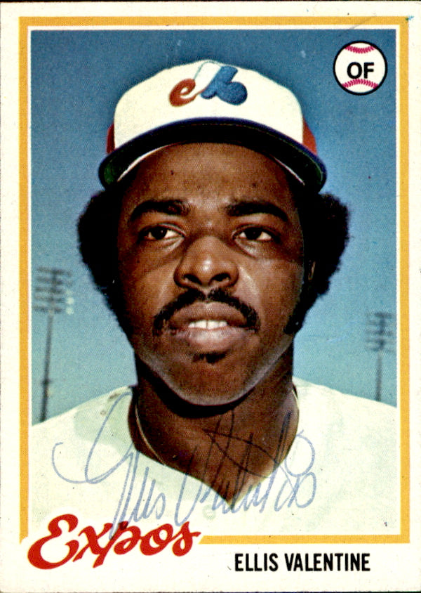 Ellis Valentine Autographed 1978 TOPPS Card #185 Montreal Expos 183011