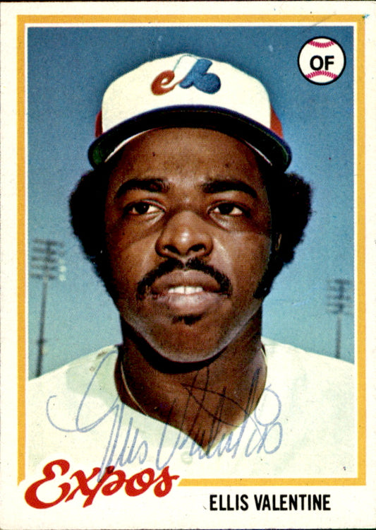 Ellis Valentine Autographed 1978 TOPPS Card #185 Montreal Expos 183011