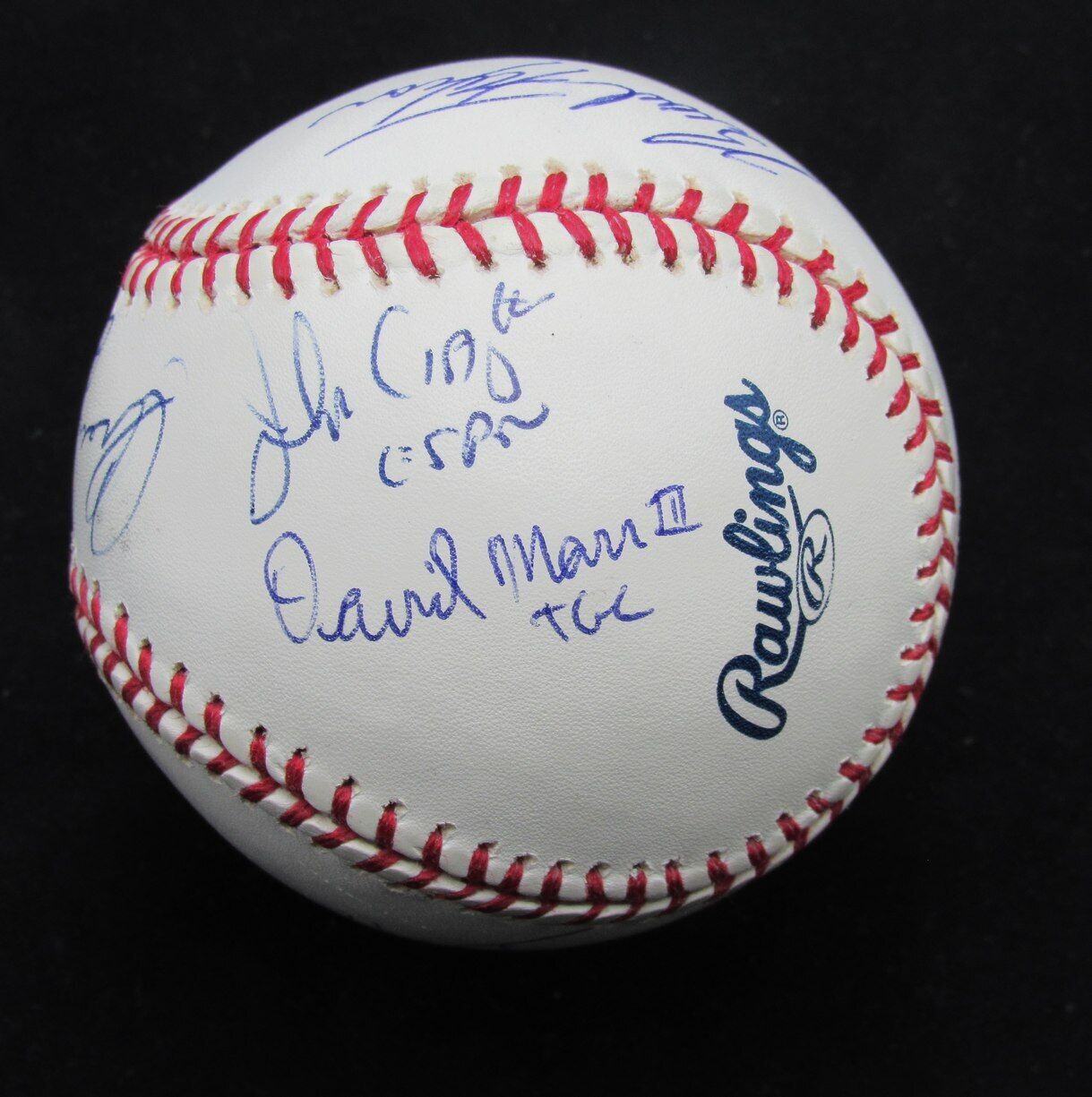 Sports Announcers Multi-Autographed Rawlings OML Baseball Signed by 8