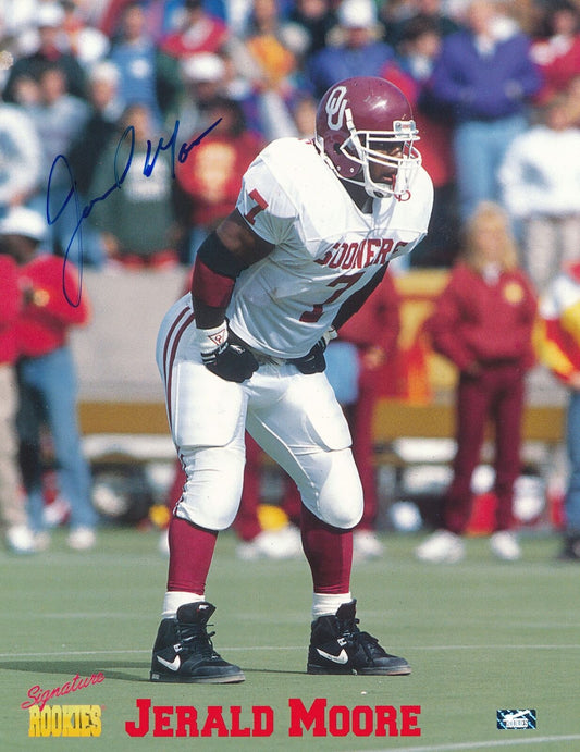 Jerald Moore Autographed Signature Rookies 8x10 Photo University of Oklahoma